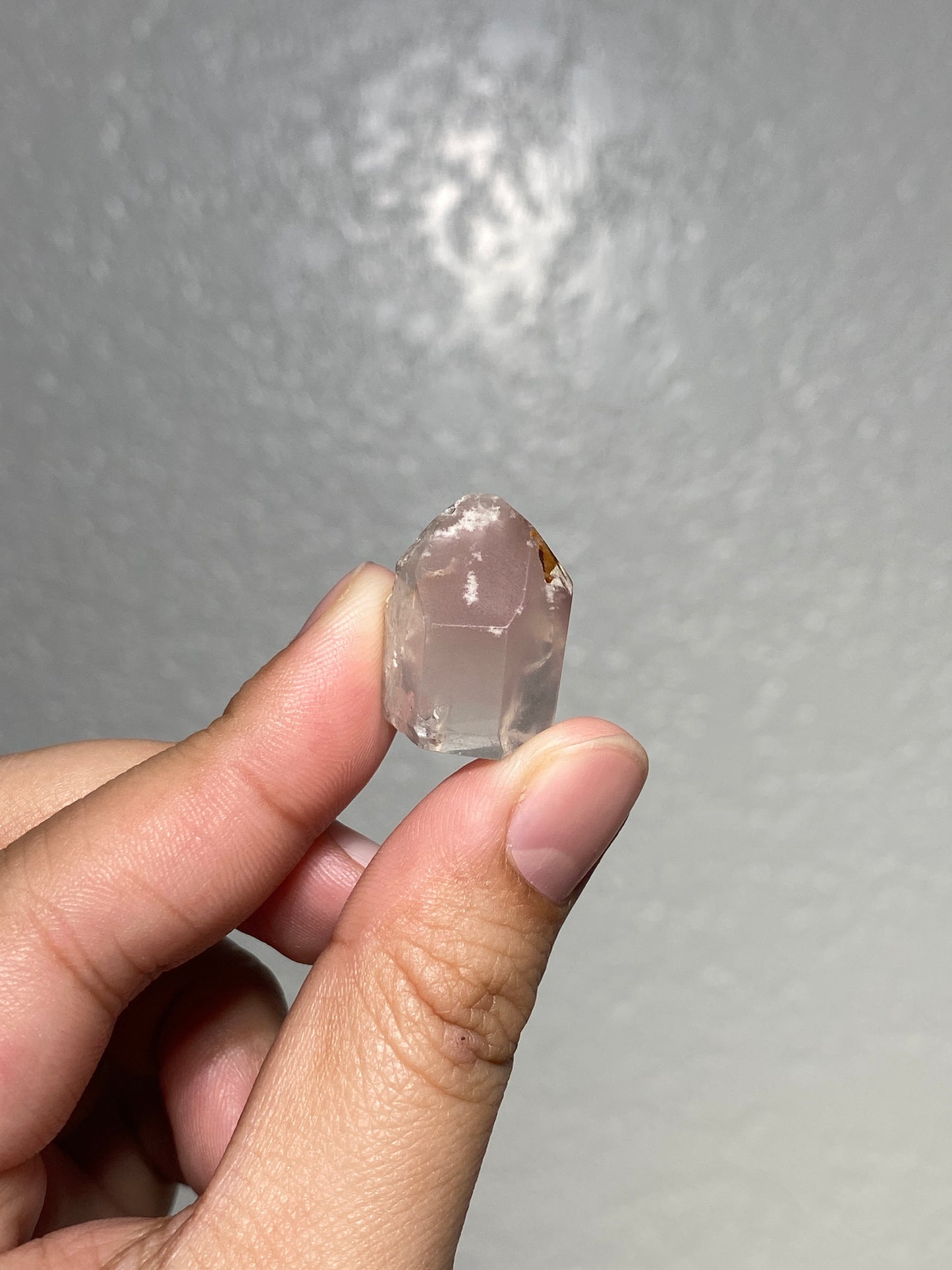 Healed Lithium Quartz Point with Iron