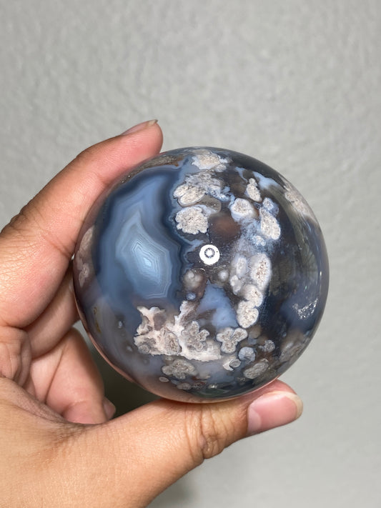 Blue Flower Agate Sphere 5