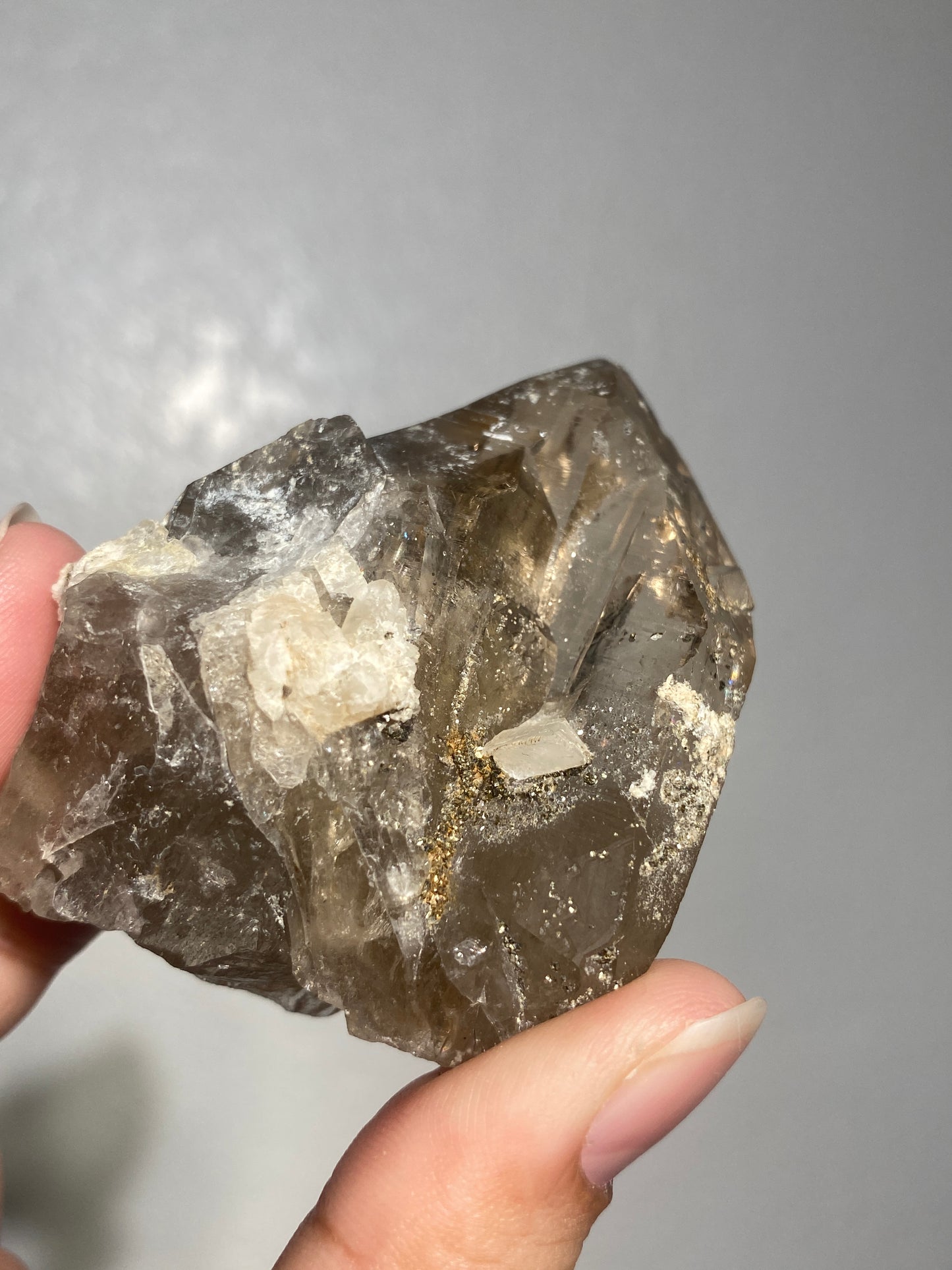 Turkish Light Smoky Quartz with Pyrite