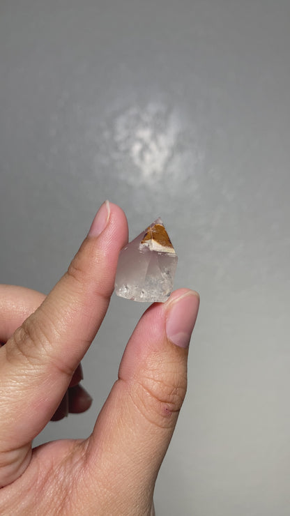 Healed Lithium Quartz Point with Iron