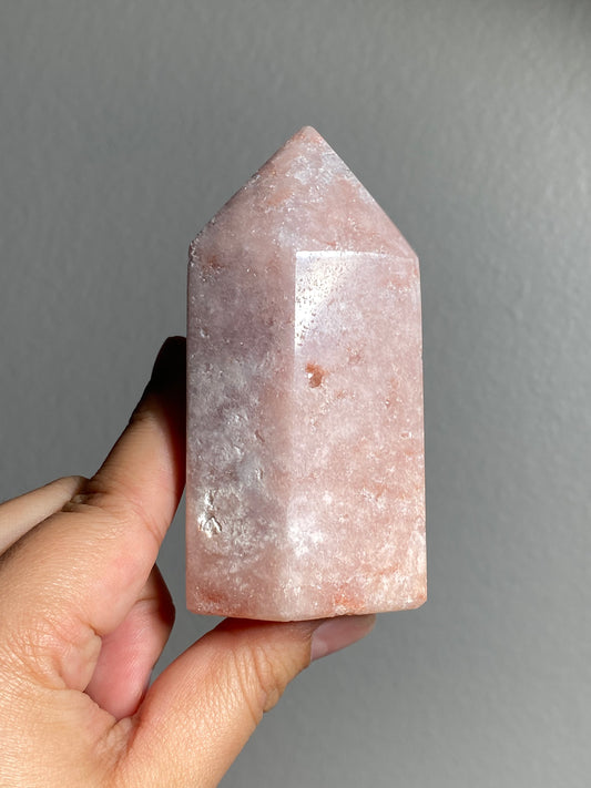 Pink Amethyst Point with Agate and Quartz