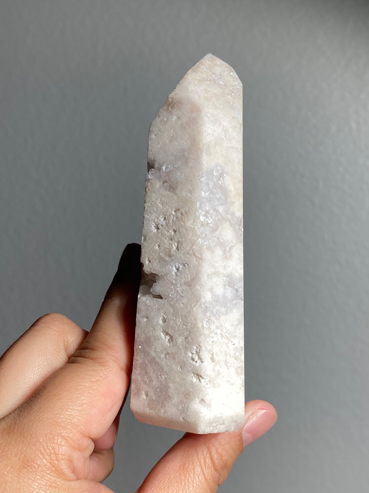 Pale Pink Amethyst Point with Quartz