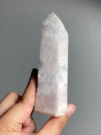 Pale Pink Amethyst Point with Quartz