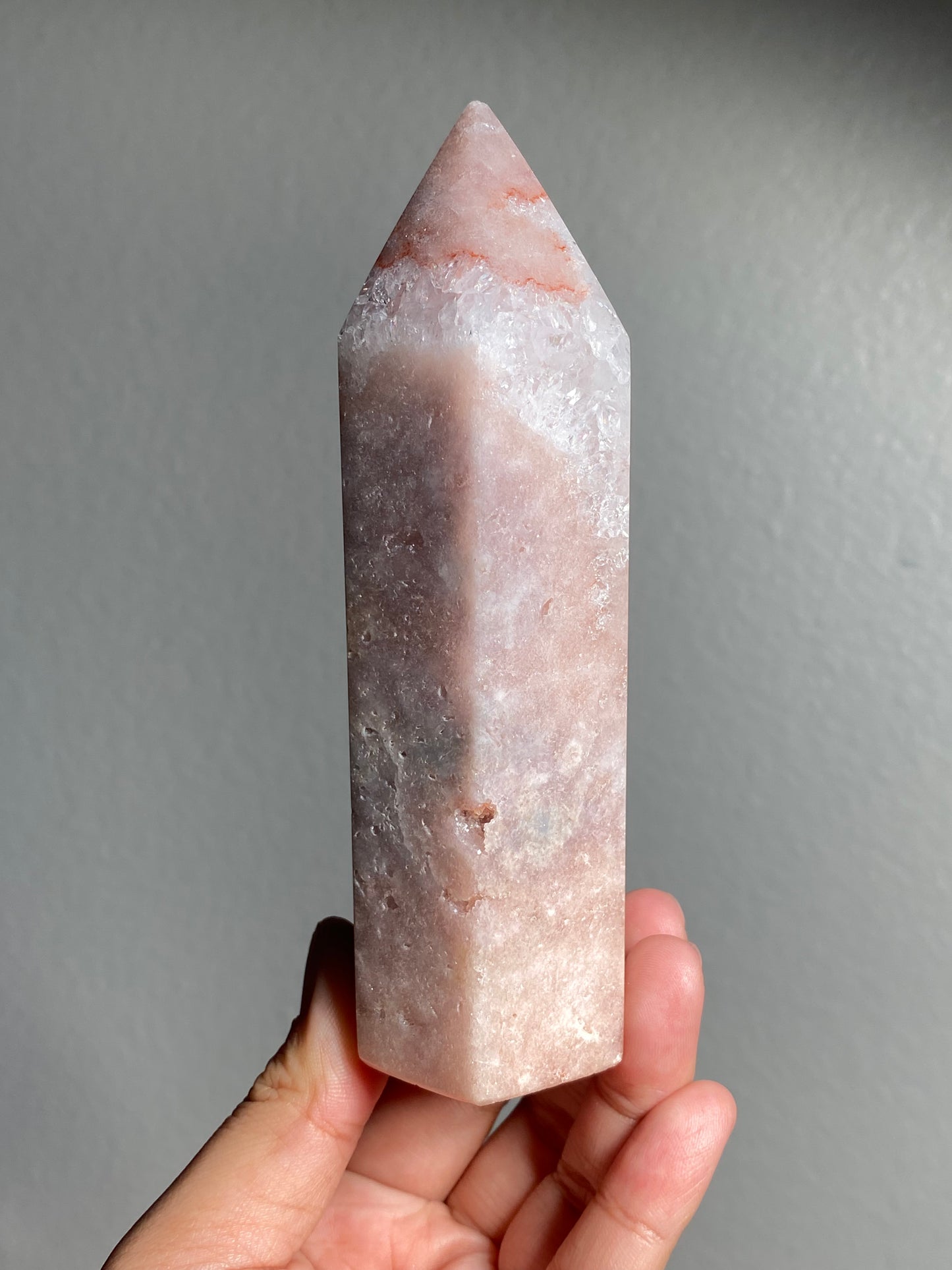 Pink Amethyst Point with Quartz