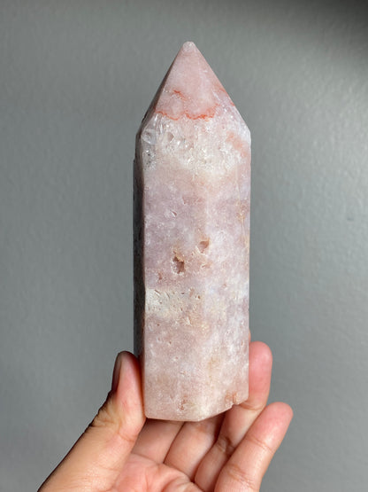 Pink Amethyst Point with Quartz