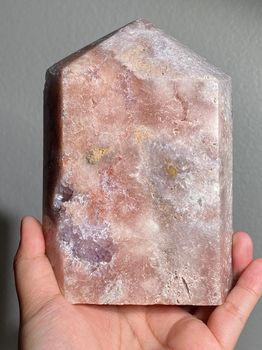 Pink Amethyst Point with Quartz and Purple Amethyst