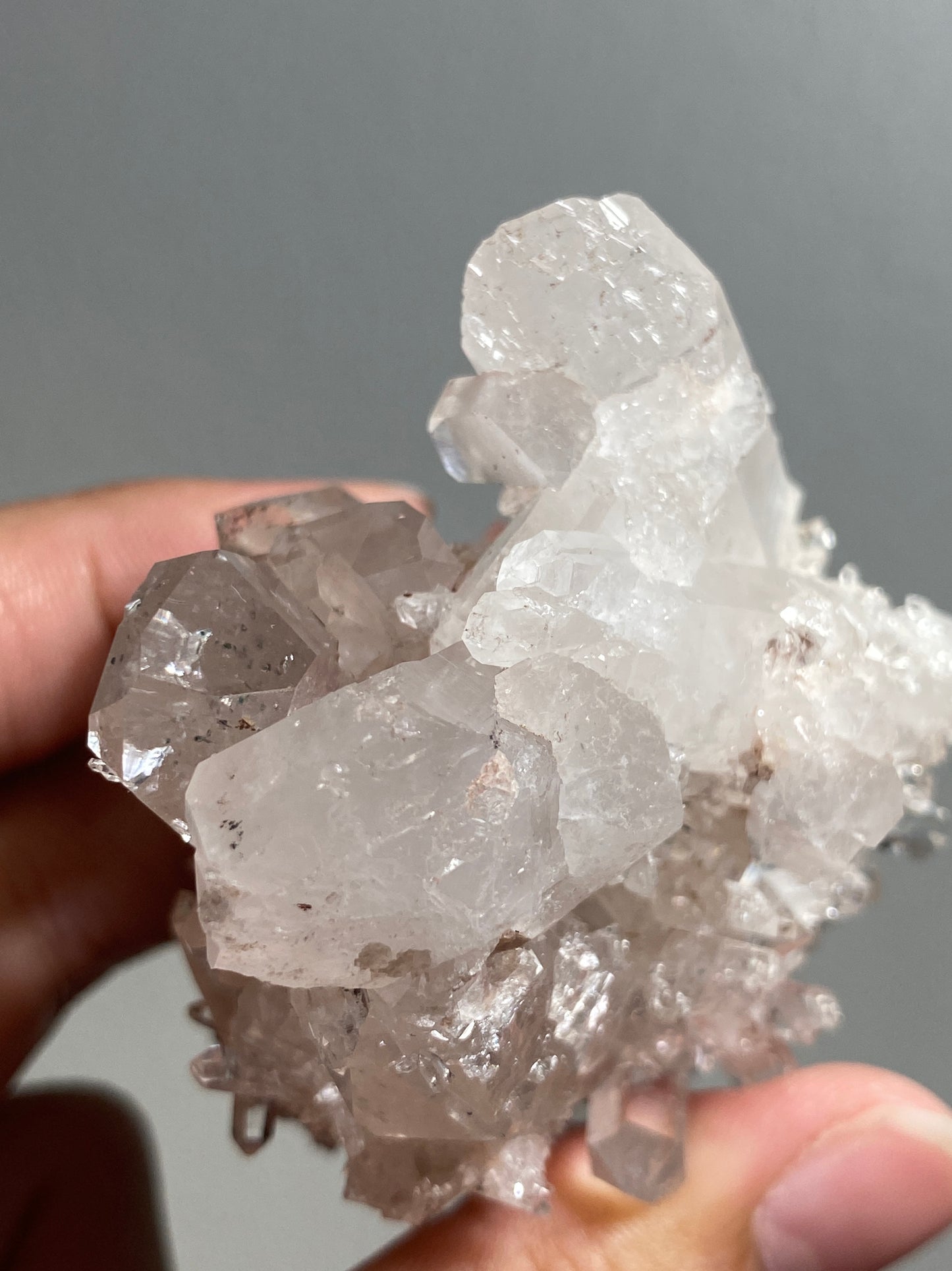 Pink Colombian Lemurian Cluster with Clinochlore