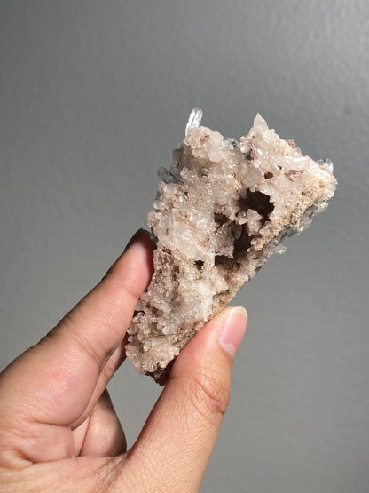 Pink Colombian Lemurian Cluster with Clinochlore