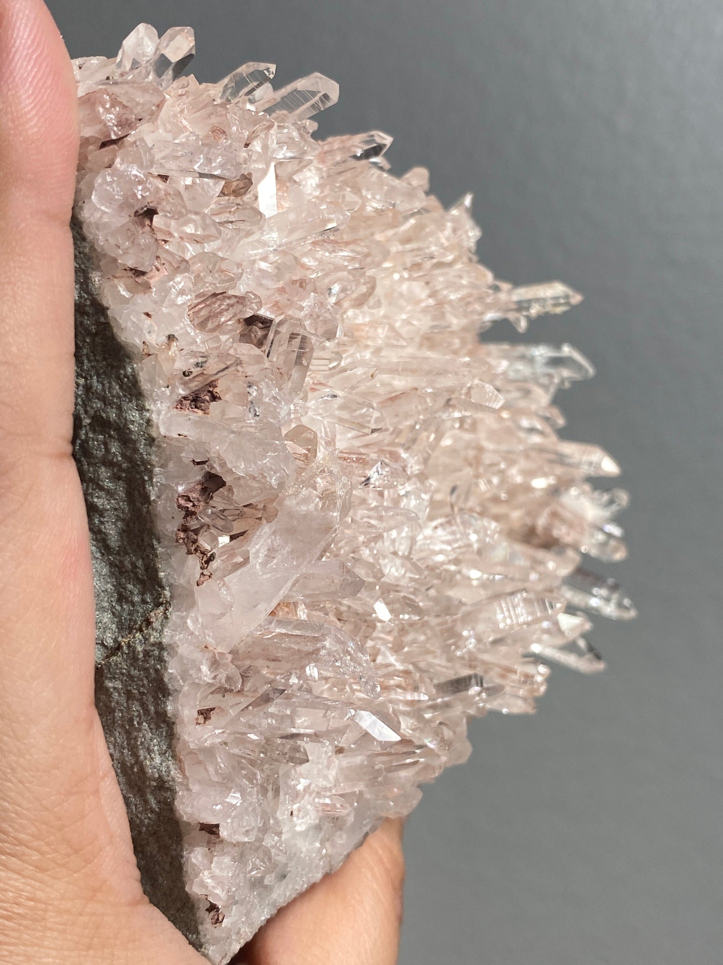 Faden Pink Colombian Lemurian Quartz Plate