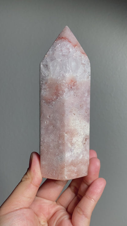 Pink Amethyst Point with Quartz